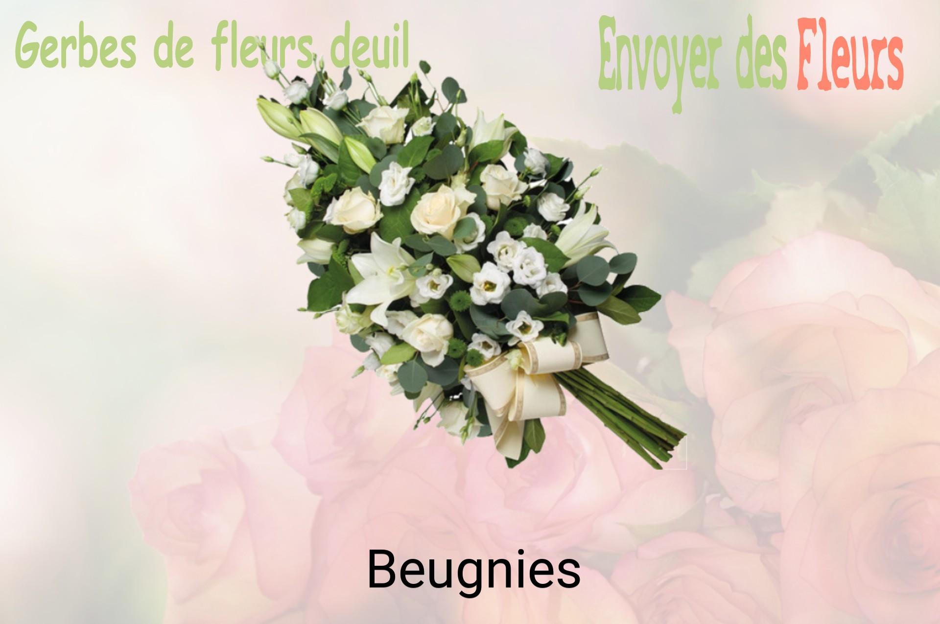Gerbe de fleurs de deuil livrée à Beugnies